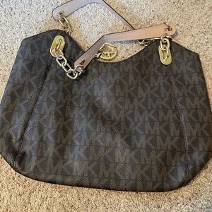 Michael Kors Brown and Tan Shoulder Bag